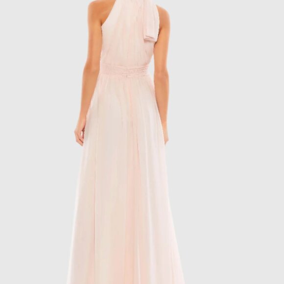 Macduggal Pink High Neck Chiffon Gown US 2 - Picture 1 of 3